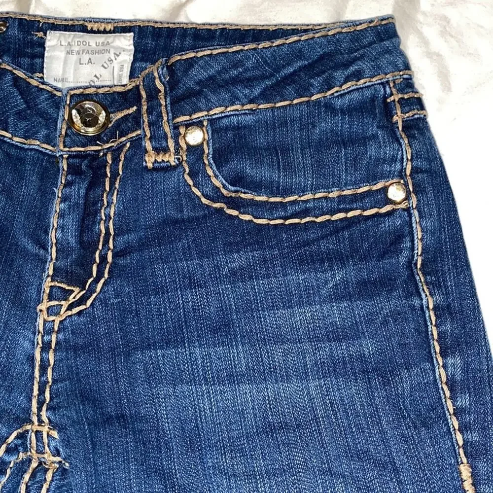 -LA IDol cuffed Bermuda denim shorts